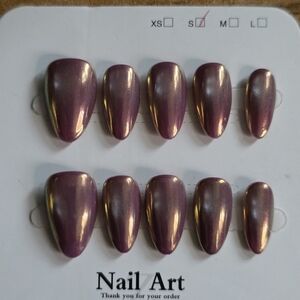 Purple and Gold Chrome Press on